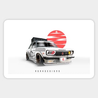 Datsun 510 jdm artwork, widebody design by ASAKDESIGNS. checkout my store for more creative works Sticker